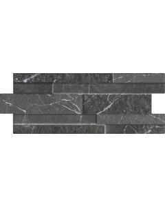 Keradom Marmi 16KMABL Wandtegel 16X40cm Black 8-12mm Mat
