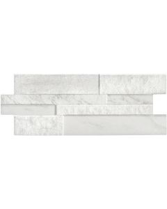 Keradom Marmi 16KAWH Wandtegel 16X40cm White 8-12mm Mat