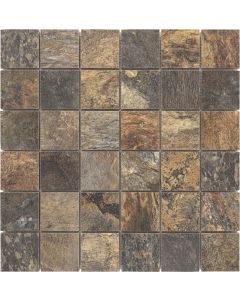 Baerwolf Rustic Stone KEG-20032 Vloertegel Mozaiek.29,8X29,8cm Northern Lava 8mm Mat R10 F:4,8X4,8cm