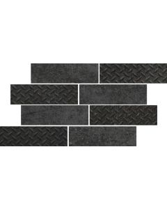 Cercom Temper 1070148 Wandtegel Mozaiek.24X40cm Coal Mos.Bri.Mat Ret.