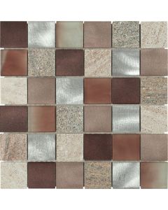 Dune Materia Mosaics 187396 Wandtegel Mozaiek.29,8X29,8cm Magma Copper 8mm Mat F:4,8X4,8cm