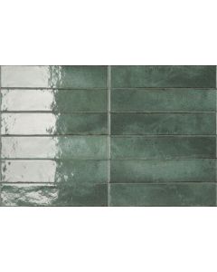 Ceramic-Apolo Raku C71R2775C8C Wandtegel 6X27cm Green Jade 7,7mm Glans