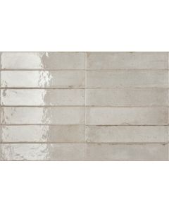 Ceramic-Apolo Raku C71R2772C8C Wandtegel 6X27cm Oyster 7,7mm Glans