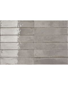 Ceramic-Apolo Raku C71R2774C8C Wandtegel 6X27cm Grey 7,7mm Glans