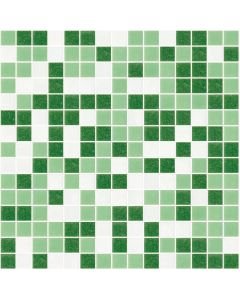 Mosaico 2x2 Cromie Acqua Verde-bianco Mix 33x33