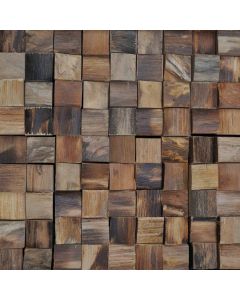 Michel Oprey WoodWall Cladding Teak Erotic mozaïek 4x4 cm