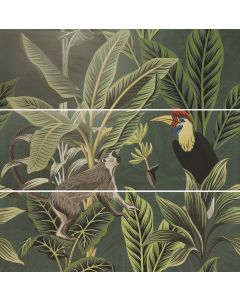 Carmen Silk Décor Set(3) ABC Toucan Green 40x120