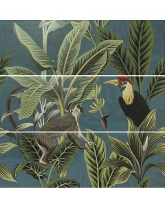 Carmen Silk Décor Set(3) ABC Toucan Blue 40x120