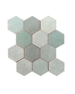 Grandeur Hexagonel 28x30cm Groen Glans (ESMOSA003)