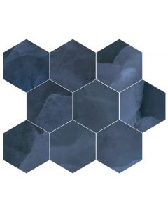 Energieker Onyx ek Blue mozaiek pulido hexagon op net van 26x30