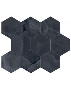Energieker Onyx ek Black mozaiek pulido hexagon op net van 26x30