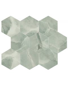 Energieker Onyx ek Jade mozaiek pulido hexagon op net van 26x30