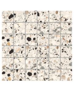 Energieker Medley terrazzo Cream mozaiek 5x5 op net van 30x30