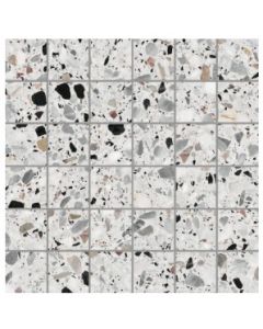 Energieker Medley terrazzo White mozaiek 5x5 op net van 30x30