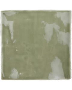Steenbok Rustic Handmade Olive Green Glossy 13x13