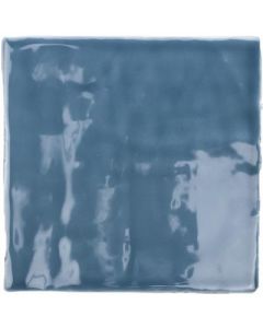Steenbok Rustic Handmade Dark Blue Glossy 13x13