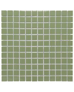 The Mosaic Factory Barcelona mozaïektegel 30X30cm Olive Green Glans (AF230030) - Vierkant