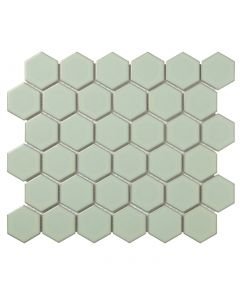The Mosaic Factory Barcelona mozaïektegel 28.2X32.1cm Light Green Edge Glans (AFH06052) - Hexagon