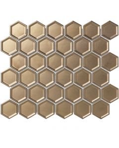 The Mosaic Factory Barcelona mozaïektegel 28.2X32.1cm Bronze Metallic (AFH13B) - Hexagon