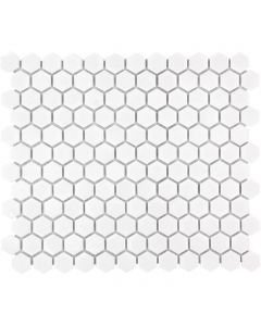 The Mosaic Factory Barcelona mozaïektegel 26X30cm Extra White Glans (AFH23051) - Hexagon