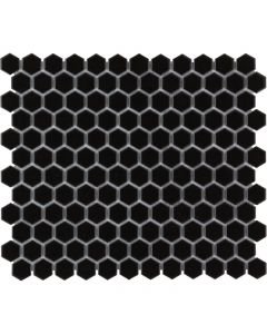The Mosaic Factory Barcelona mozaïektegel 26X30cm Black Glans (AFH23317) - Hexagon