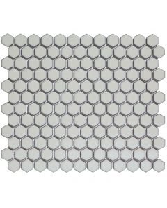 The Mosaic Factory Barcelona mozaïektegel 26X30cm Soft Grey with Edge Glans (AFH23330) - Hexagon