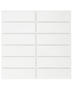 The Mosaic Factory Barcelona mozaïektegel 29.1X29.7cm White Mat (AM45010) - Rechthoek