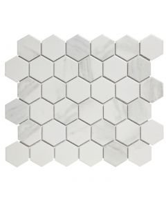 The Mosaic Factory Barcelona mozaïektegel 28.2X32.1cm Carrara White Mat (AMH13003) - Hexagon