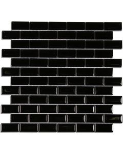 Alicon Metro Zwart 29,8x32,2cm (Mini Metro Mosaic Black Gloss Mozaïek Ceravision)