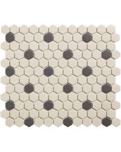 The Mosaic Factory London mozaïektegel 26X30cm White + Black Mat (LOH-Mayfair-18) - Hexagon