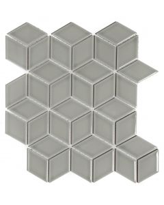 The Mosaic Factory Paris mozaïektegel 26.6X30.5cm Light Grey Glans (PACU300) - Kubus