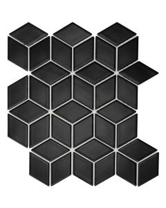 The Mosaic Factory Paris mozaïektegel 26.6X30.5cm Black Mat (PACU925) - Kubus