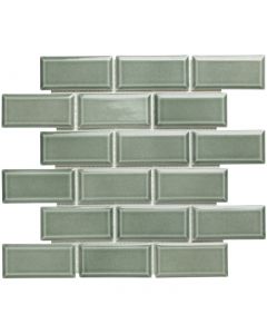 The Mosaic Factory Paris mozaïektegel 28.8X29.4cm Green Grey Glans (PAME182) - Rechthoek
