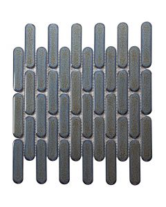 The Mosaic Factory Sevilla mozaïektegel 30X30cm Grey-Blue Speckle Glans (SEO23325) - Ovaal