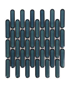 The Mosaic Factory Sevilla mozaïektegel 30X30cm Azure Blue speckle Glans (SEO23625) - Ovaal
