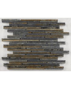 Van Lith Naturstein-Mosa 30x30cm Sticks Slate Ru Mozaiektegel (CM-09007)