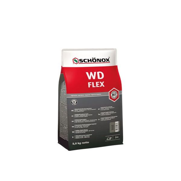Schonox WD Flex 582581 waterafstotende flex cementvoeg 5kgzilvergrijs