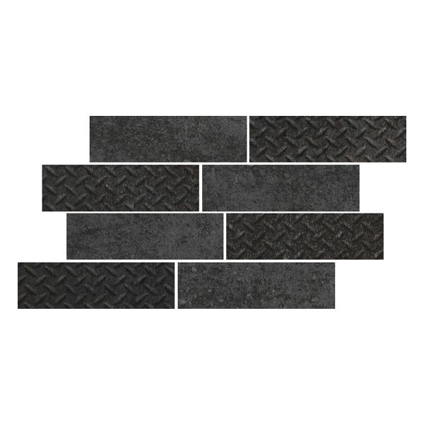 Cercom Temper 1070148 Wandtegel Mozaiek.24X40cm Coal Mos.Bri.Mat Ret.
