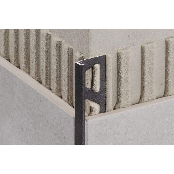 Schluter Jolly TSBG Dec.wnd.prf.L=300 H=8 Alu.Struc.gec.beige grijs