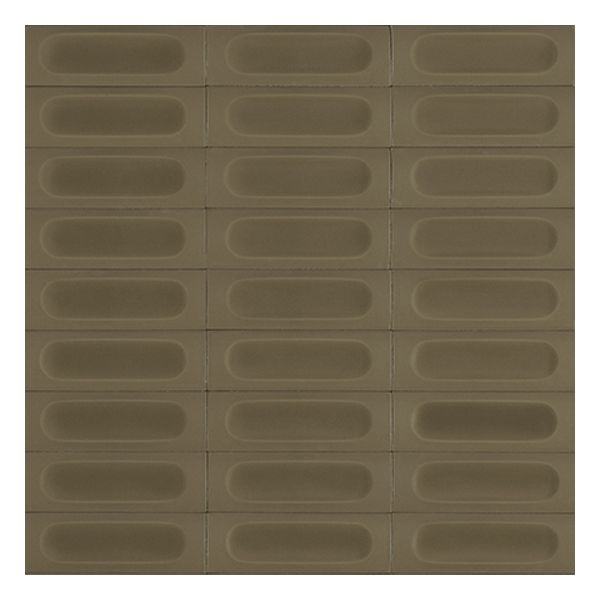 vtwonen Tegels Chop 100287 Wandtegel Decor 5X15cm Kaki 12,5mm Mat 3D Decor