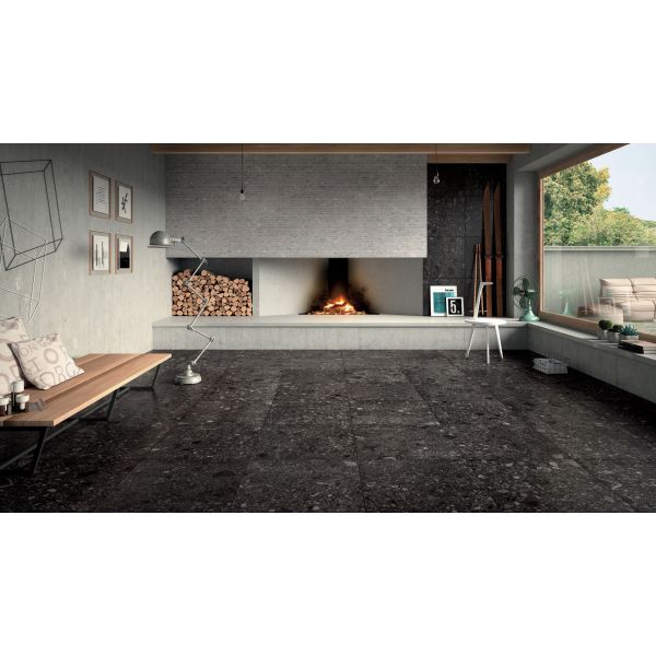 vtwonen Tegels Composite 100306 Vloertegel 80X80cm Black 9mm Mat Ret.R10