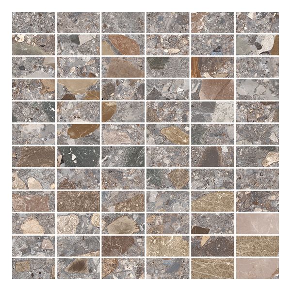 vtwonen Tegels Composite 100313 Vloertegel Mozaiek.30X30cm Brown 9mm Mat Ret.R10 F:2,4X4,8cm