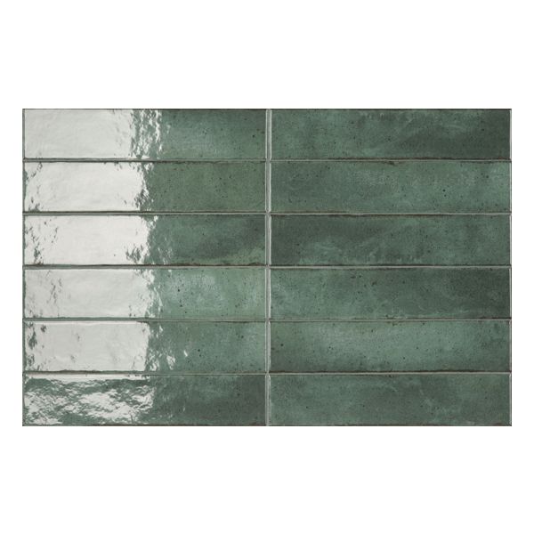Ceramic-Apolo Raku C71R2775C8C Wandtegel 6X27cm Green Jade 7,7mm Glans