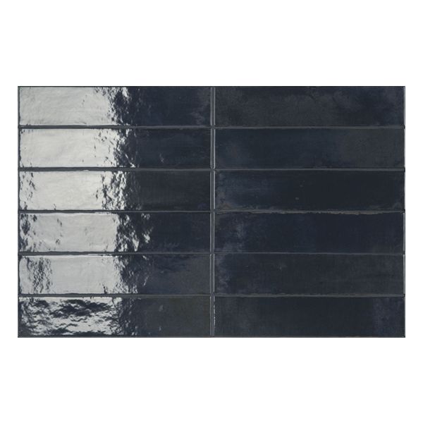 Ceramic-Apolo Raku C71R2776C8C Wandtegel 6X27cm Blue Cobalt 7,7mm Glans