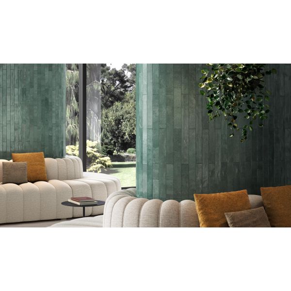 JOS. Panorama Wandtegel 4,8X45cm Florida Light Green 9,5mm Glans