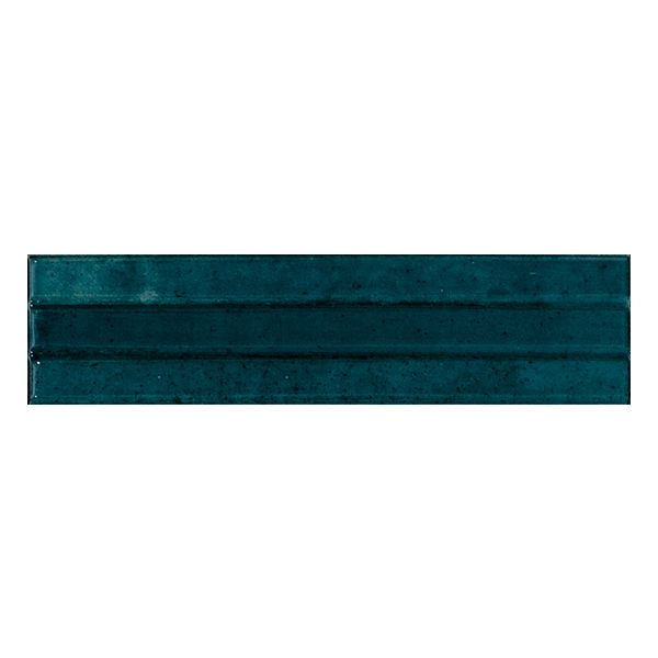 Ragno Look RCUA Wandtegel 6X24cm Blu Struttura 3D Yubi 13,5mm Glans