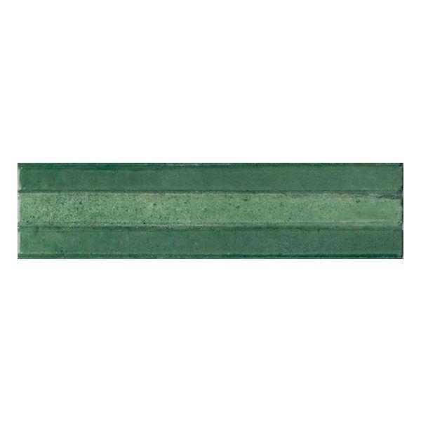 Ragno Look RCU8 Wandtegel 6X24cm Verde Struttura 3D Yubi 13,5mm Glans