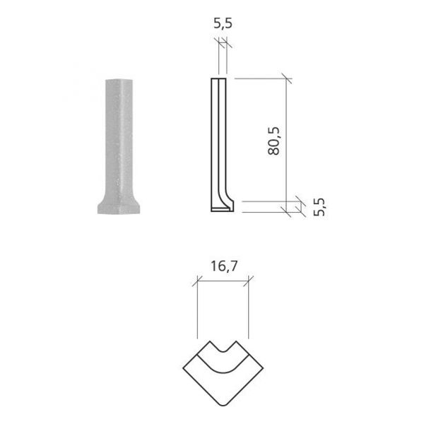 Mosa Global Collection 2x7,5cm Clay Grey 75053du82