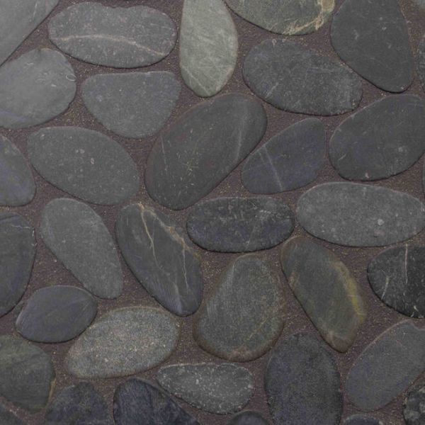 Michel Oprey Horizontal sliced pebbles Black