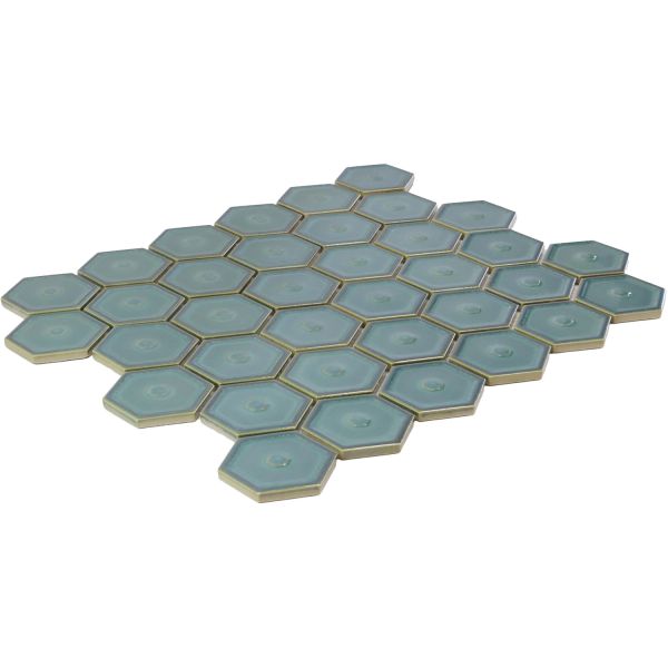 THE MOSAIC FACTORY Osiris Hertman Hexagon Forest Green Glossy